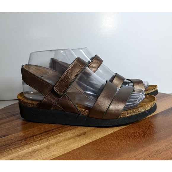 Naot Kayla 38 womens sandals US size 7 / 7.5 copper leather brown footbed - Picture 1 of 10